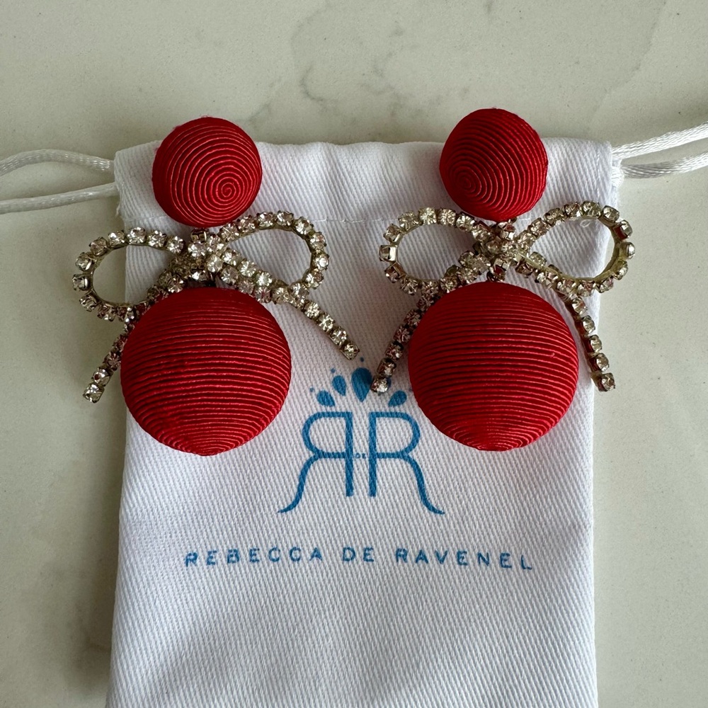 Rebecca de Ravenel crystal bow earrings